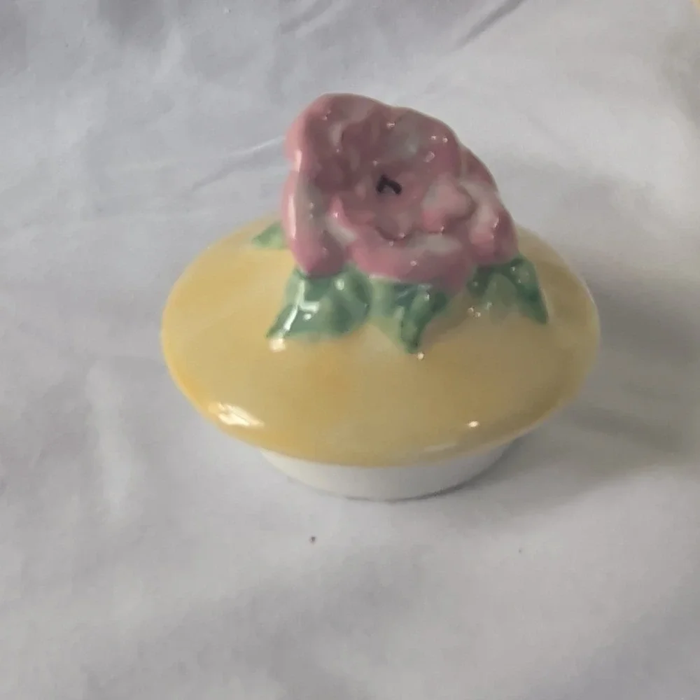 Tea For One Floral Ceramic Teapot Cup & Lid Set 3-Piece Boxed Green Pink